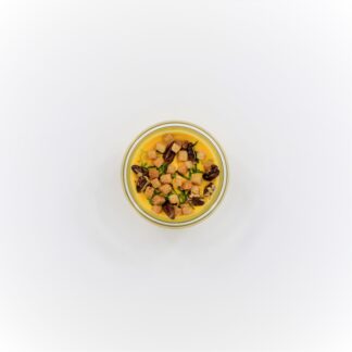 VELOUTÉ DE POTIMARRONS ET CAROTTES D'ÎLE DE FRANCE AU CUMIN, NOIX DE PÉCAN CARAMÉLISÉES